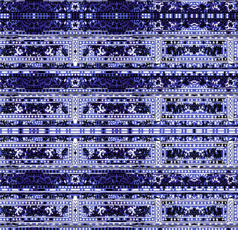 Ethnic Small Stripe Geo Batik Rectangles Blue P