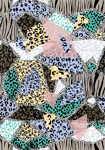 Animal Medium Leopard Jungle Collage Pastel Multi P