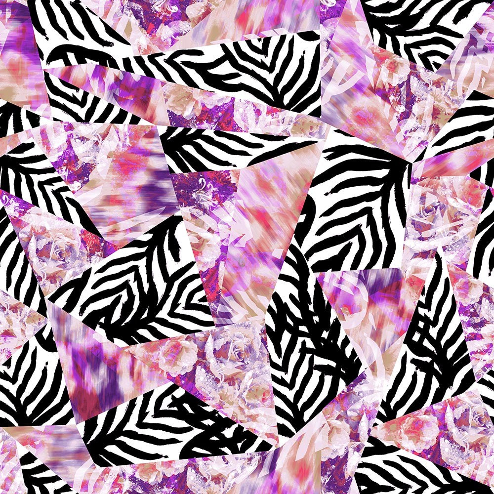 Animal Medium Zebra Geo Floral Ikat Pink/Black/White P